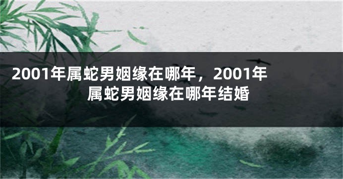 2001年属蛇男姻缘在哪年，2001年属蛇男姻缘在哪年结婚