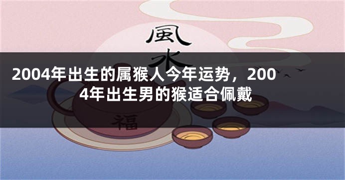 2004年出生的属猴人今年运势，2004年出生男的猴适合佩戴