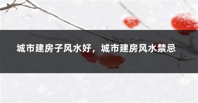 城市建房子风水好，城市建房风水禁忌