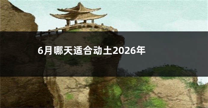 6月哪天适合动土2026年
