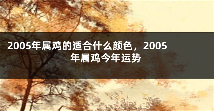 2005年属鸡的适合什么颜色，2005年属鸡今年运势