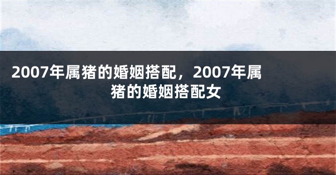 2007年属猪的婚姻搭配，2007年属猪的婚姻搭配女