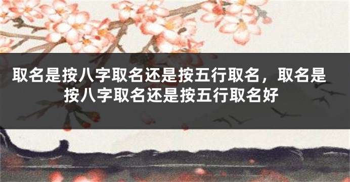 取名是按八字取名还是按五行取名，取名是按八字取名还是按五行取名好