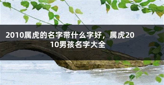 2010属虎的名字带什么字好，属虎2010男孩名字大全