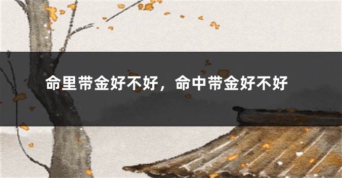 命里带金好不好，命中带金好不好