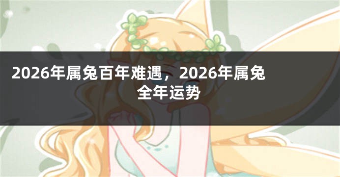 2026年属兔百年难遇，2026年属兔全年运势