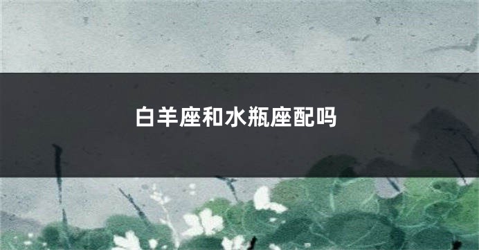 白羊座和水瓶座配吗