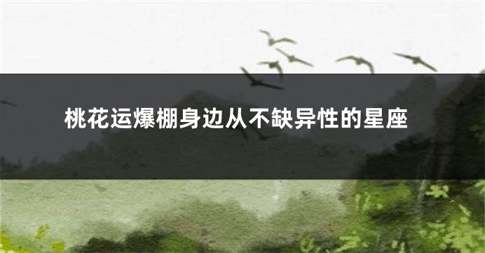 桃花运爆棚身边从不缺异性的星座