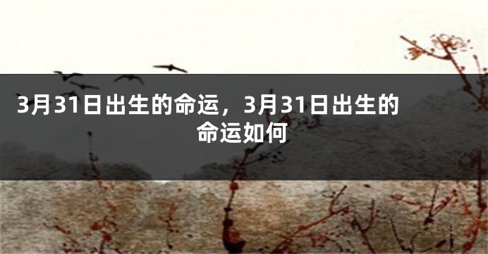 3月31日出生的命运，3月31日出生的命运如何
