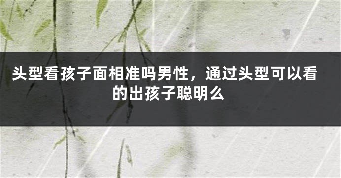 头型看孩子面相准吗男性,通过头型可以看的出孩子聪明么