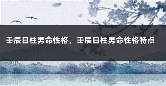壬辰日柱男命性格，壬辰日柱男命性格特点