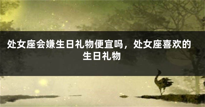 处女座会嫌生日礼物便宜吗，处女座喜欢的生日礼物