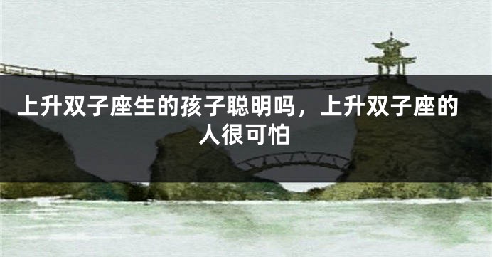 上升双子座生的孩子聪明吗，上升双子座的人很可怕