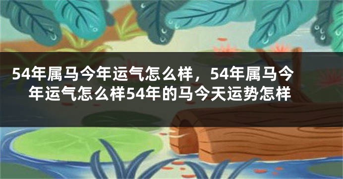 54年属马今年运气怎么样，54年属马今年运气怎么样54年的马今天运势怎样