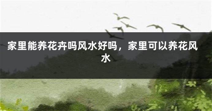 家里能养花卉吗风水好吗，家里可以养花风水