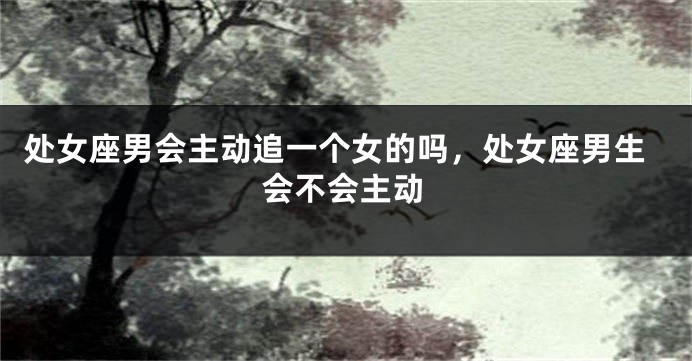 处女座男会主动追一个女的吗，处女座男生会不会主动