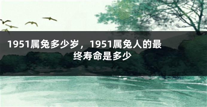 1951属兔多少岁，1951属兔人的最终寿命是多少