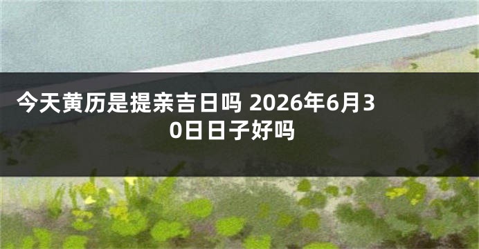 今天黄历是提亲吉日吗 2026年6月30日日子好吗