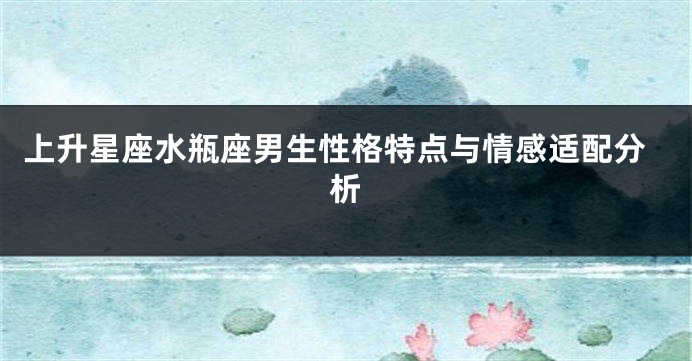 上升星座水瓶座男生性格特点与情感适配分析