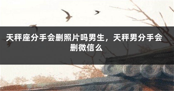 天秤座分手会删照片吗男生,天秤男分手会删微信么