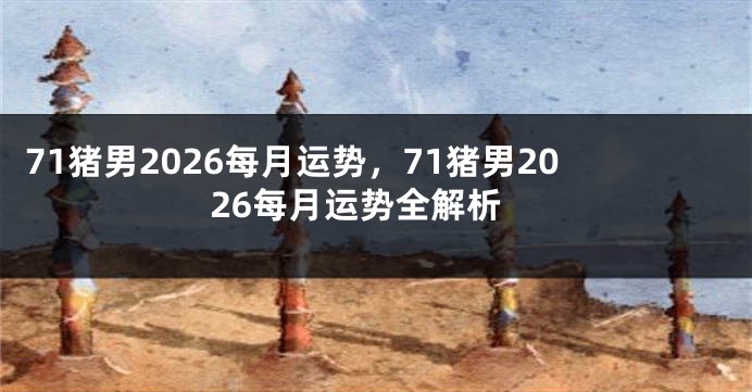 71猪男2026每月运势,71猪男2026每月运势全解析