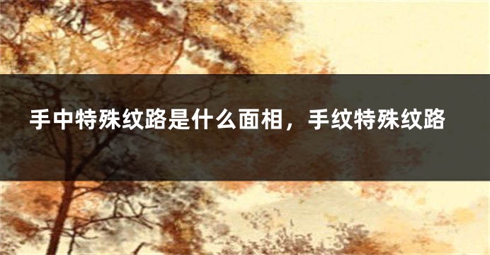 手中特殊纹路是什么面相,手纹特殊纹路