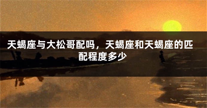 天蝎座与大松哥配吗，天蝎座和天蝎座的匹配程度多少
