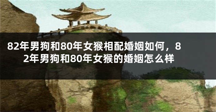 82年男狗和80年女猴相配婚姻如何,82年男狗和80年女猴的婚姻怎么样
