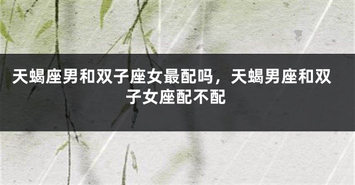 天蝎座男和双子座女最配吗，天蝎男座和双子女座配不配
