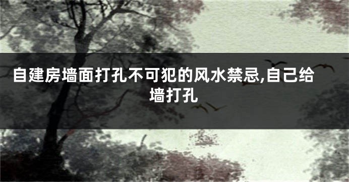 自建房墙面打孔不可犯的风水禁忌,自己给墙打孔