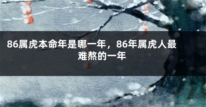 86属虎本命年是哪一年,86年属虎人最难熬的一年