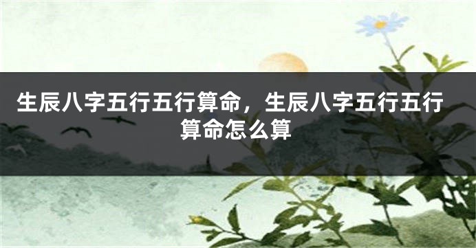 生辰八字五行五行算命,生辰八字五行五行算命怎么算