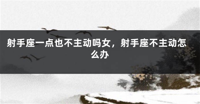 射手座一点也不主动吗女,射手座不主动怎么办