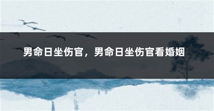 男命日坐伤官,男命日坐伤官看婚姻