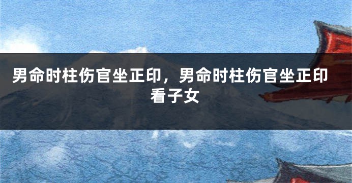 男命时柱伤官坐正印,男命时柱伤官坐正印看子女