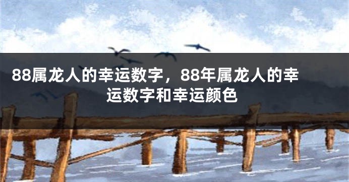 88属龙人的幸运数字,88年属龙人的幸运数字和幸运颜色