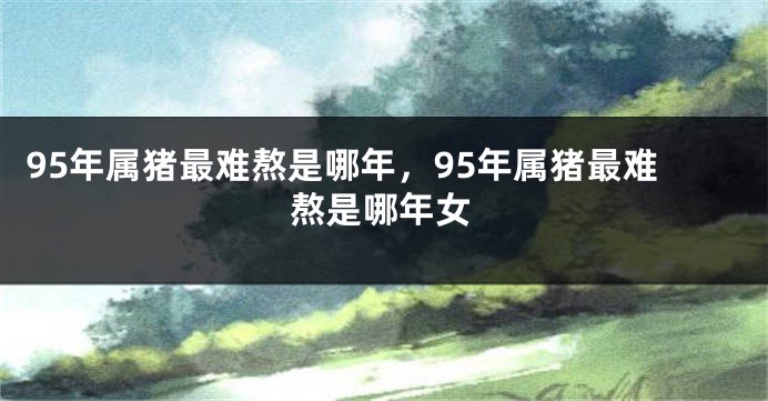 95年属猪最难熬是哪年,95年属猪最难熬是哪年女