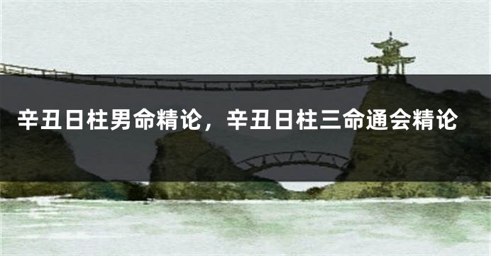 辛丑日柱男命精论，辛丑日柱三命通会精论