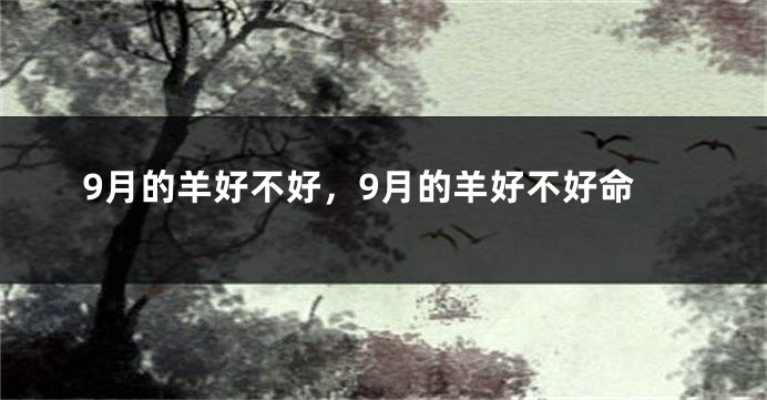 9月的羊好不好，9月的羊好不好命