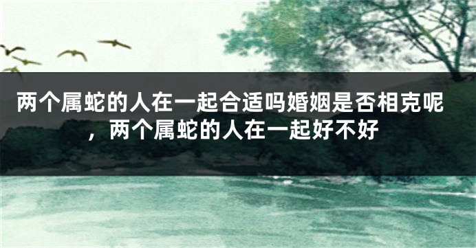 两个属蛇的人在一起合适吗婚姻是否相克呢,两个属蛇的人在一起好不好