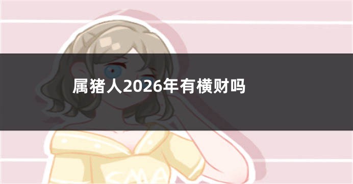 属猪人2026年有横财吗