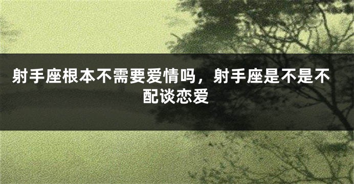 射手座根本不需要爱情吗，射手座是不是不配谈恋爱