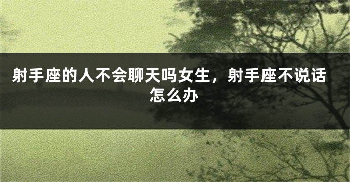 射手座的人不会聊天吗女生,射手座不说话怎么办