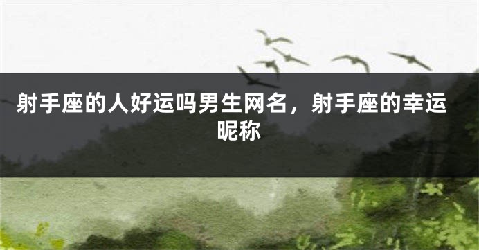 射手座的人好运吗男生网名，射手座的幸运昵称
