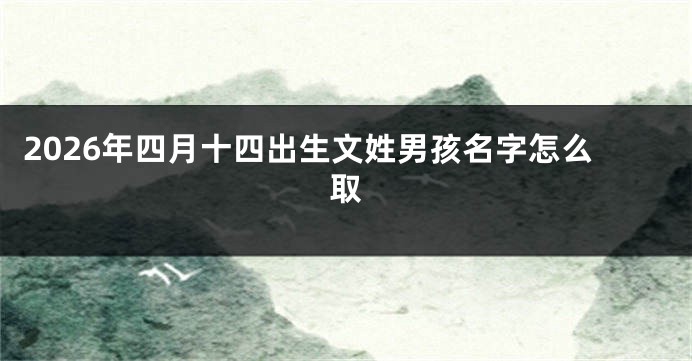 2026年四月十四出生文姓男孩名字怎么取