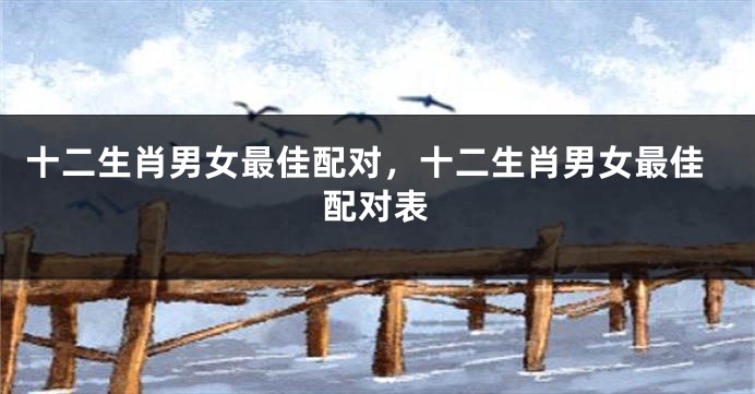 十二生肖男女最佳配对,十二生肖男女最佳配对表