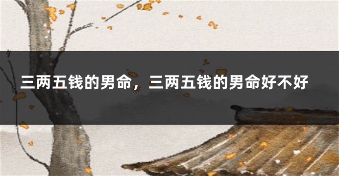 三两五钱的男命，三两五钱的男命好不好