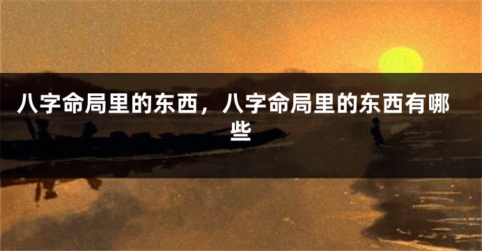八字命局里的东西，八字命局里的东西有哪些