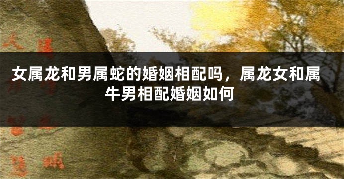 女属龙和男属蛇的婚姻相配吗,属龙女和属牛男相配婚姻如何