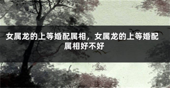 女属龙的上等婚配属相,女属龙的上等婚配属相好不好